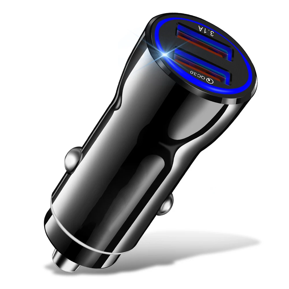 Быстрая зарядка 5 в 3,0 А 3,0 зарядное устройство QC 9 в 12 В 2 порта USB Автомобильное зарядное устройство быстрое зарядное устройство мобильный телефон дорожный адаптер Автомобильное зарядное устройство