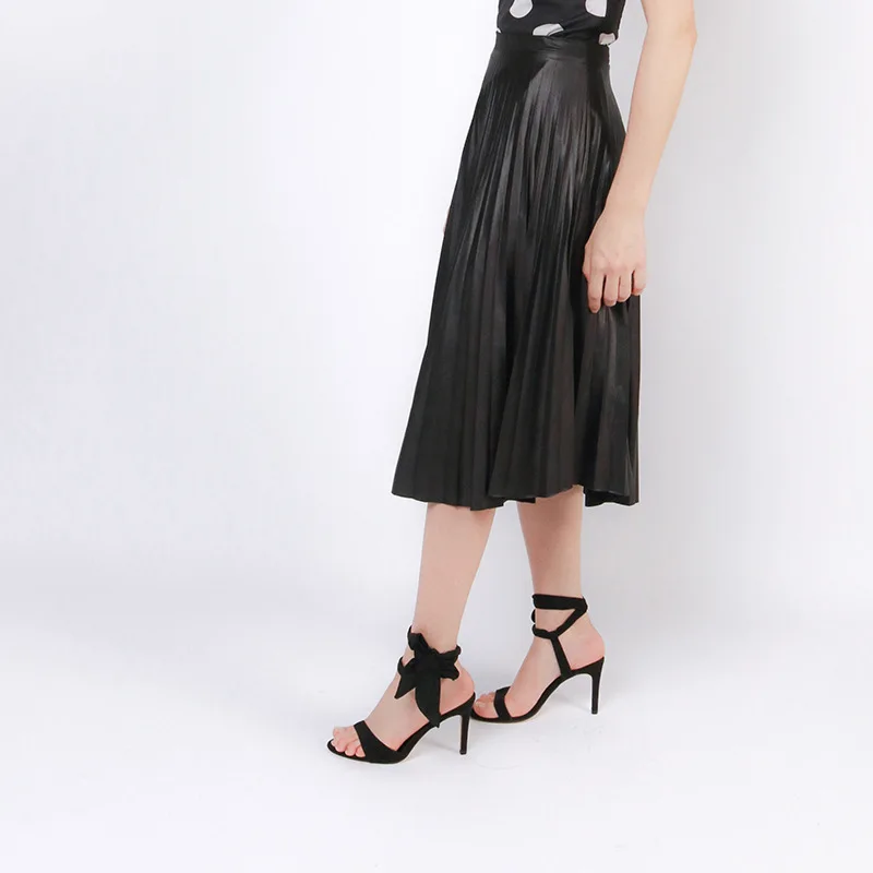 

Woman Suede High heels New style summer Lace up Womens Sandals Female Black Party Shoes Fashion High Heel Ankle Strap sandals