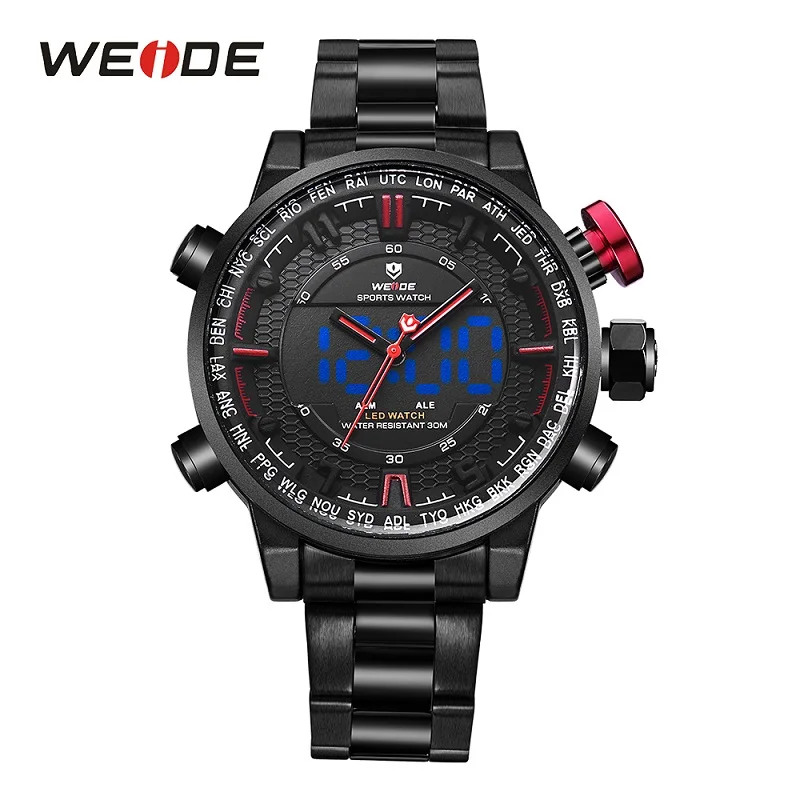 

WEIDE Watch Men Relogio Masculino Auto Date Week Men's Watches Top Brand Luxury Watch Analog LED Display Alarmo Wrist Men Watch