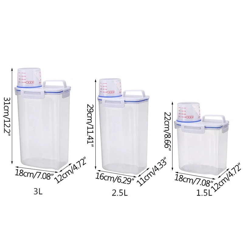 

Home Food Storage Rice Bucket Kitchen Plastic Grains Insect-Proof Storage Box Sealed Moisture-Proof Storage Tank Organizer