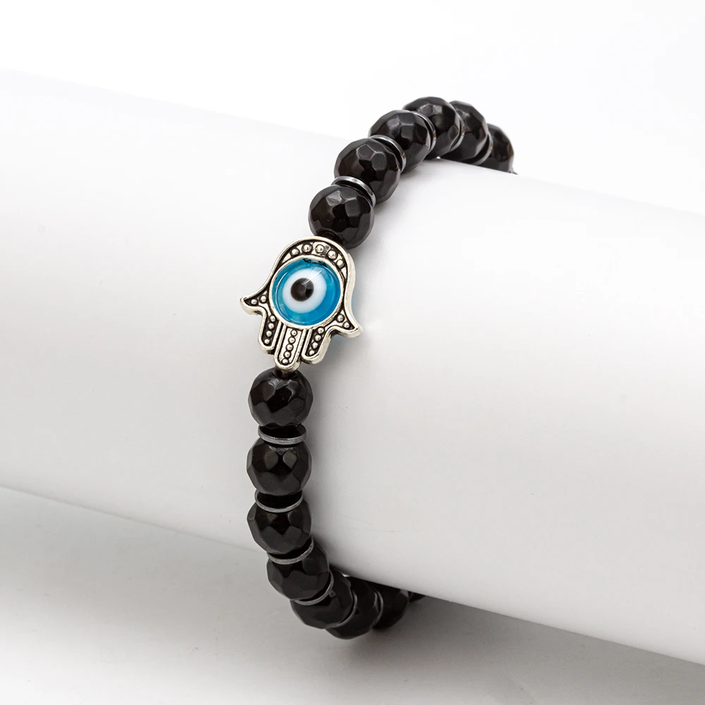 MEIBEADS 1 шт. Бусы из гранёных камней браслет Хамса рука сглаза кристалл для женщин