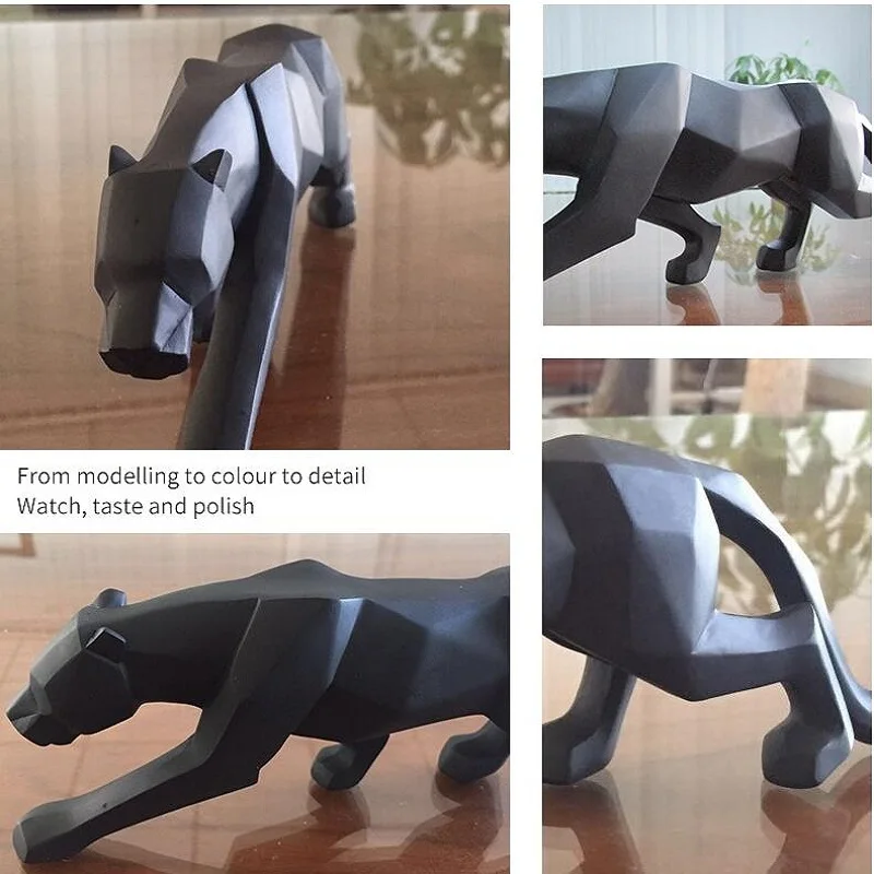 10 дюймов пантера статуэтка животного Статуэтка АБСТРАКЦИЯ геометрический Стиль