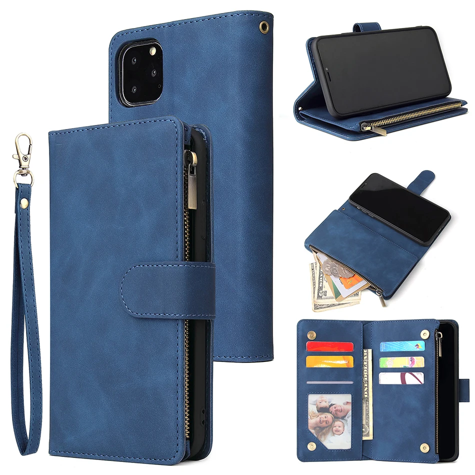 Для Funda samsung Note10+ чехол для телефона роскошный кожаный кошелек с молнией держатель для карт чехол для samsung Galaxy A50 A70(A7) A705F