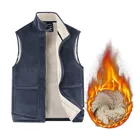 Мужской новый жилет, зимний бархатный уличный Кардиган большого размера, повседневная куртка с воротником-стойкой, сохраняющая тепло и приталенная тактическая одежда