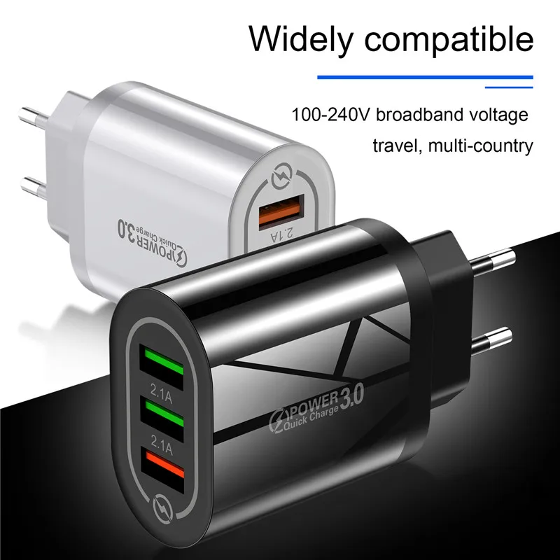 USLION 3 портовое быстрое зарядное устройство QC 0 USB универсальный мобильный телефон