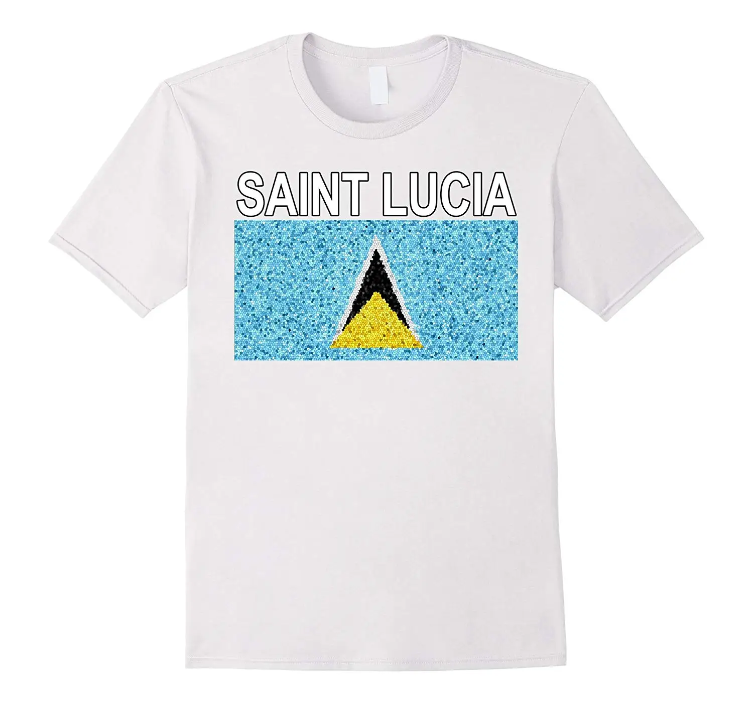 Футболки с круглым вырезом в стиле очков надписью Saint флаг Люсия Culture|Мужские