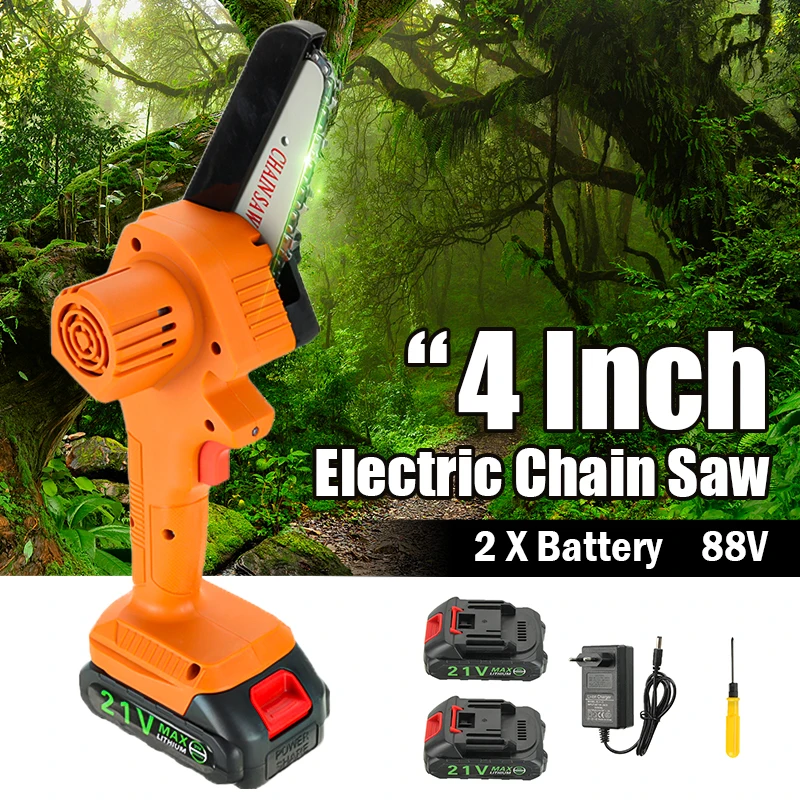 24V Portable Electric Pruning Saw Electric Saws Woodworking Electric Saw Garden Logging Mini Electric Chain Saw Lithium Battery