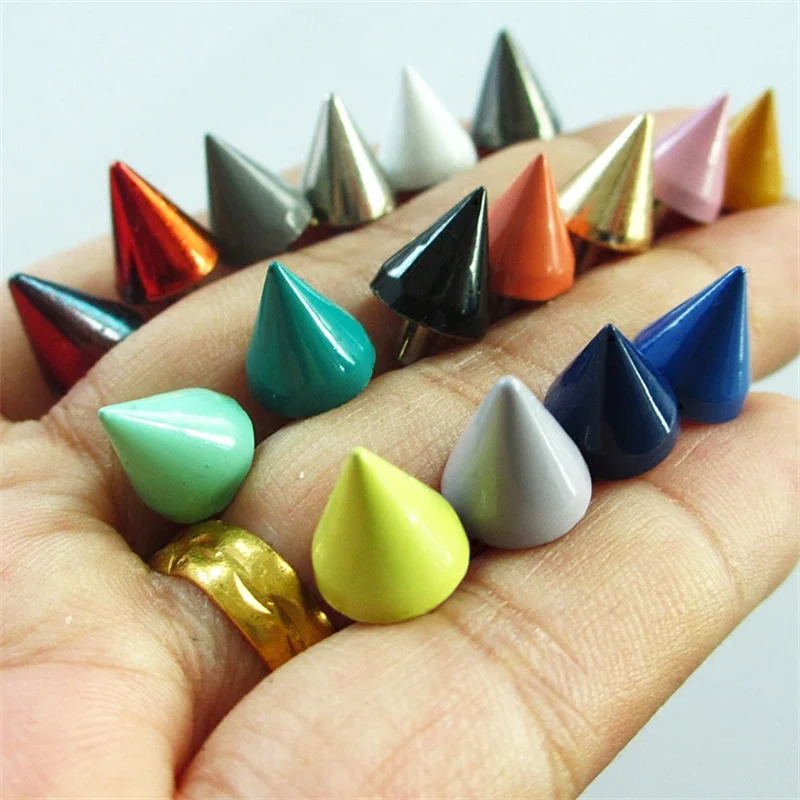 

10pcs Metal Rivets Studs Cone Rivet for DIY Leather Craft Bag Belt Garments Shoes Pet Collar Decor