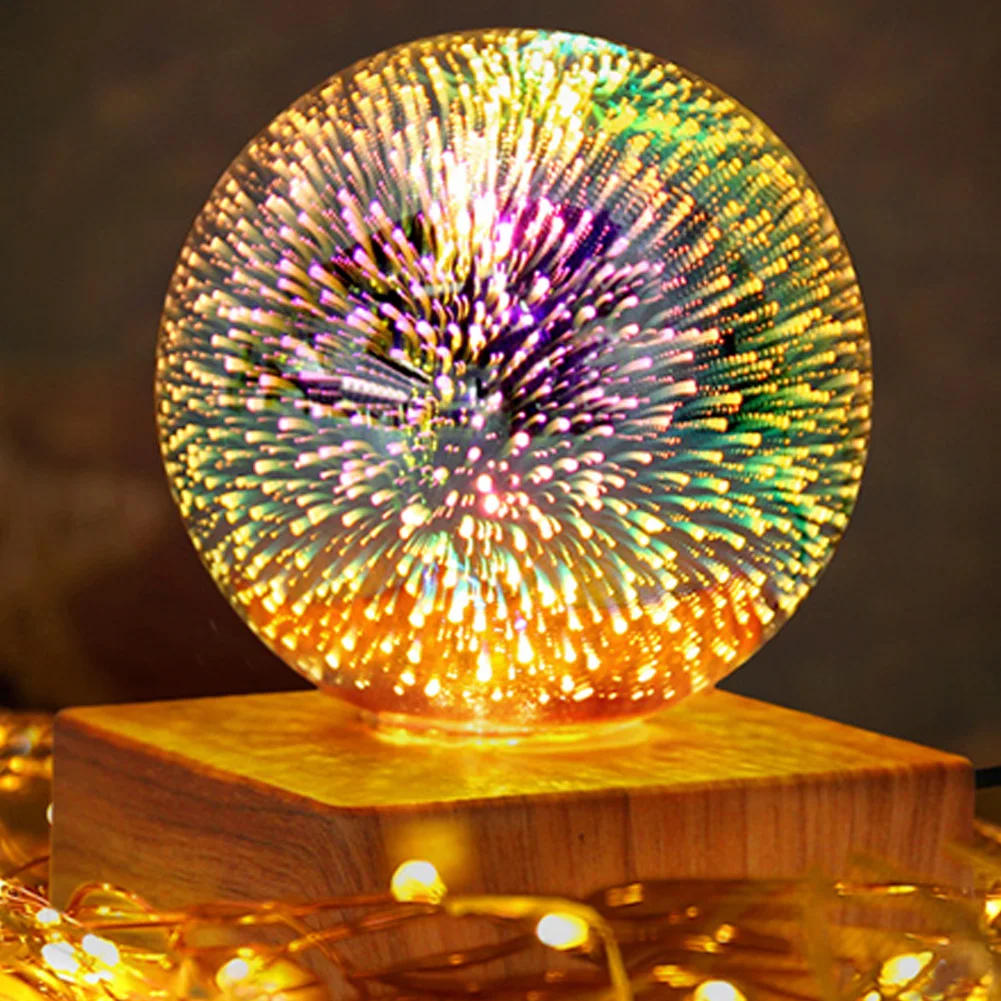 

3D фейерверк ночник USB Power стеклянный шар звездное небо светильник 4 Вт магический хрустальный шар декоративная лампа цветной Рождественский...