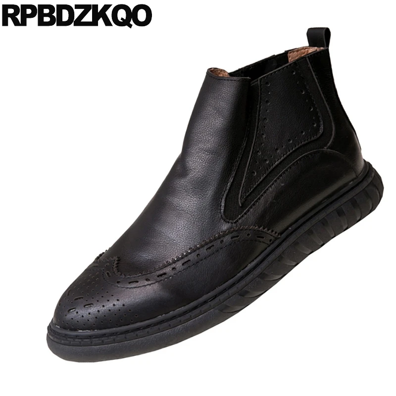 Ботинки без шнуровки зимние ботинки ручной работы из натуральной кожи