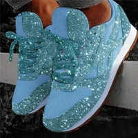 2021 trendy sneakers women spring autumn new glitter bling ladies lace up casual shoes 35 43 large sized running walking flats