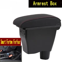 for smart fortwo armrest box universal car center console smart forfour caja modification double raised with usb no assembly