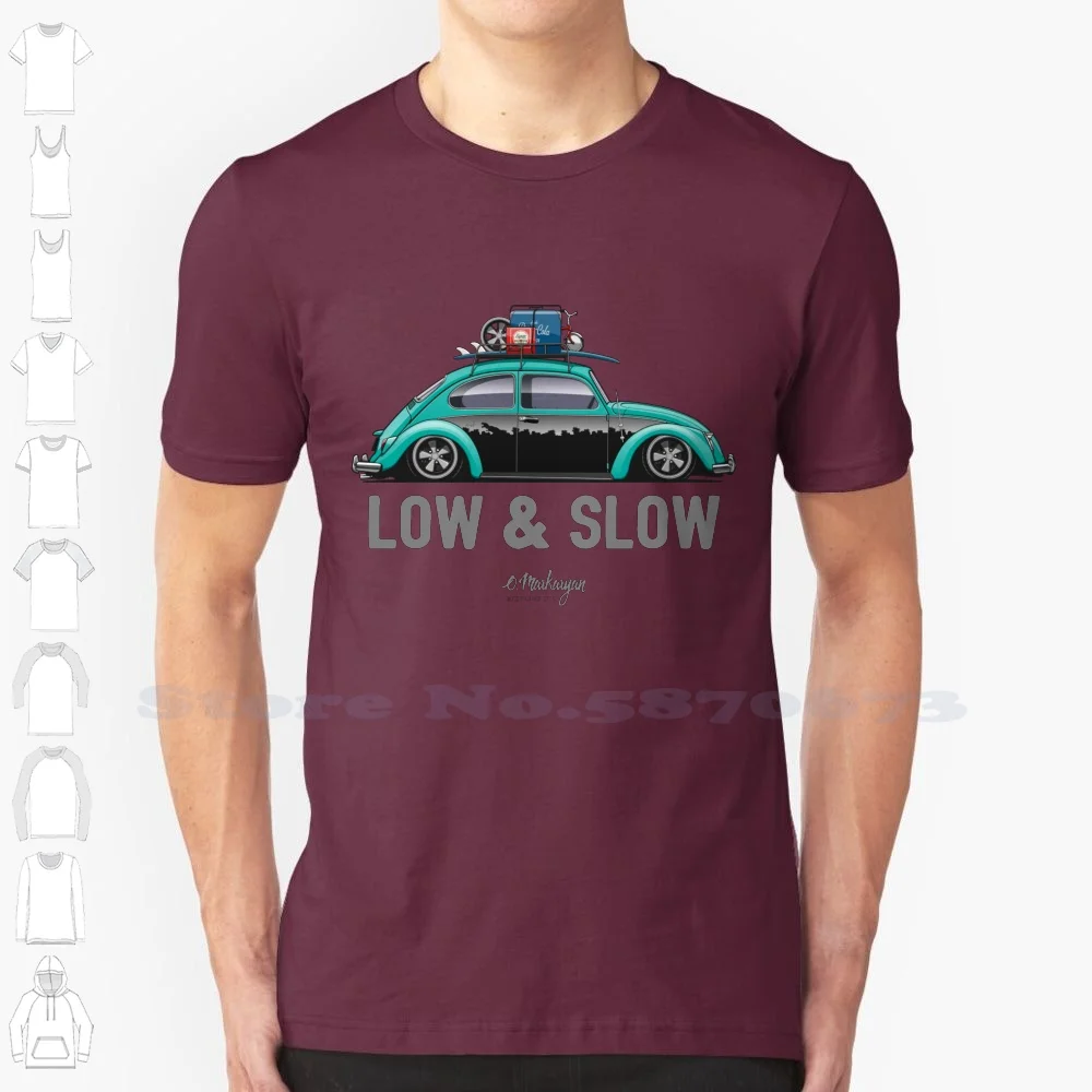 

Beetle Low &Amp ; Slow ( Aquamarine ) Fashion Vintage Tshirt T Shirts Cars Classic Vintage Retro Germany Classic Car Hipster
