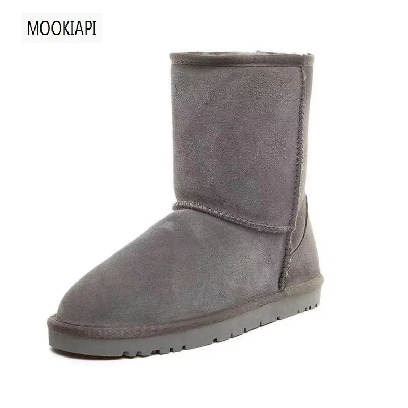 

In 2019, Europe's latest high-quality men's shoes, real sheepskin, 100% natural wool, mid-barrel men's snow boots, free delivery