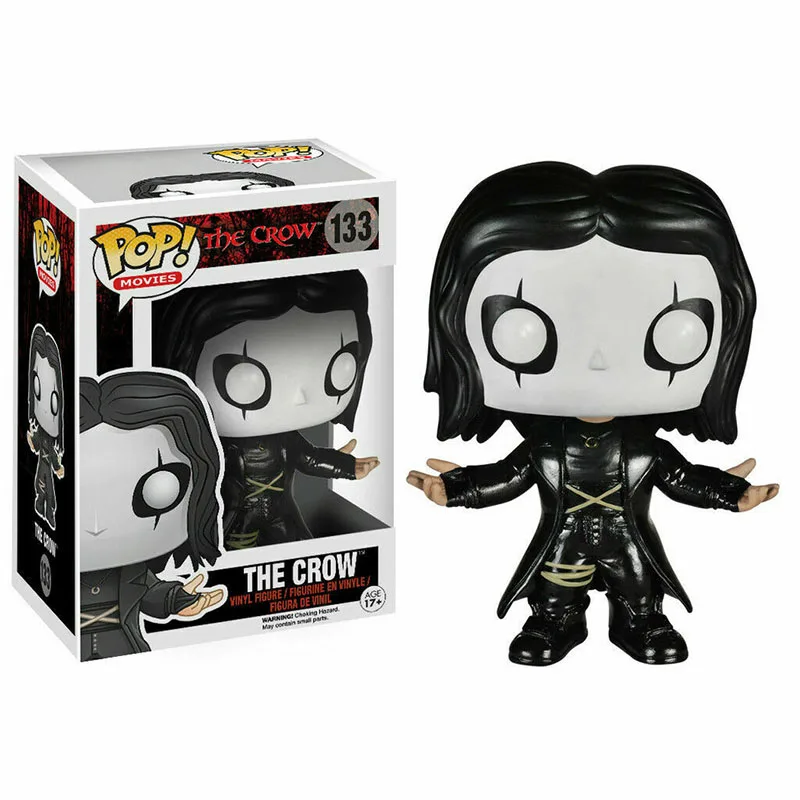 with retail box FUNKO POP ворона Виниловая фигурка#133 Эрик Draven ворона Коллекционная экшн Статуэтка игрушка рождественские подарки для детей свечение в темноте - Цвет: with retail box