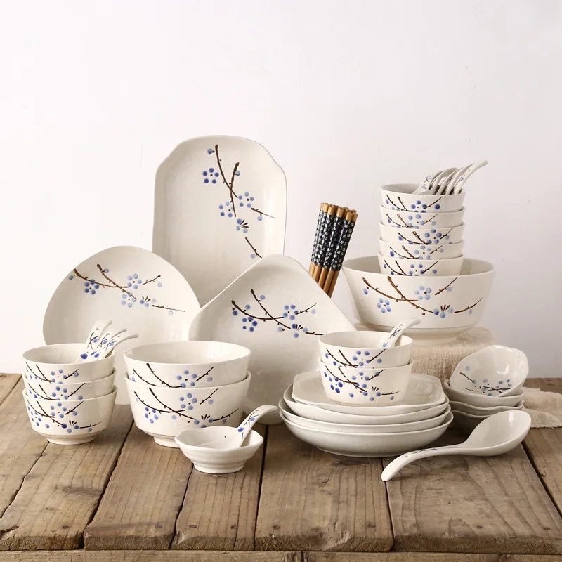 Набор столовой посуды в японском стиле миска/блюдо/тарелка/палочки/ложка 46