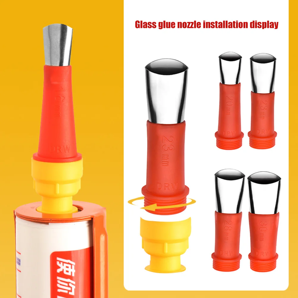 

18pcs Glue Nozzles Stainless Steel Caulking Finishing Tools Set for Kitchen Bathroom Sink Windows Doors Joint