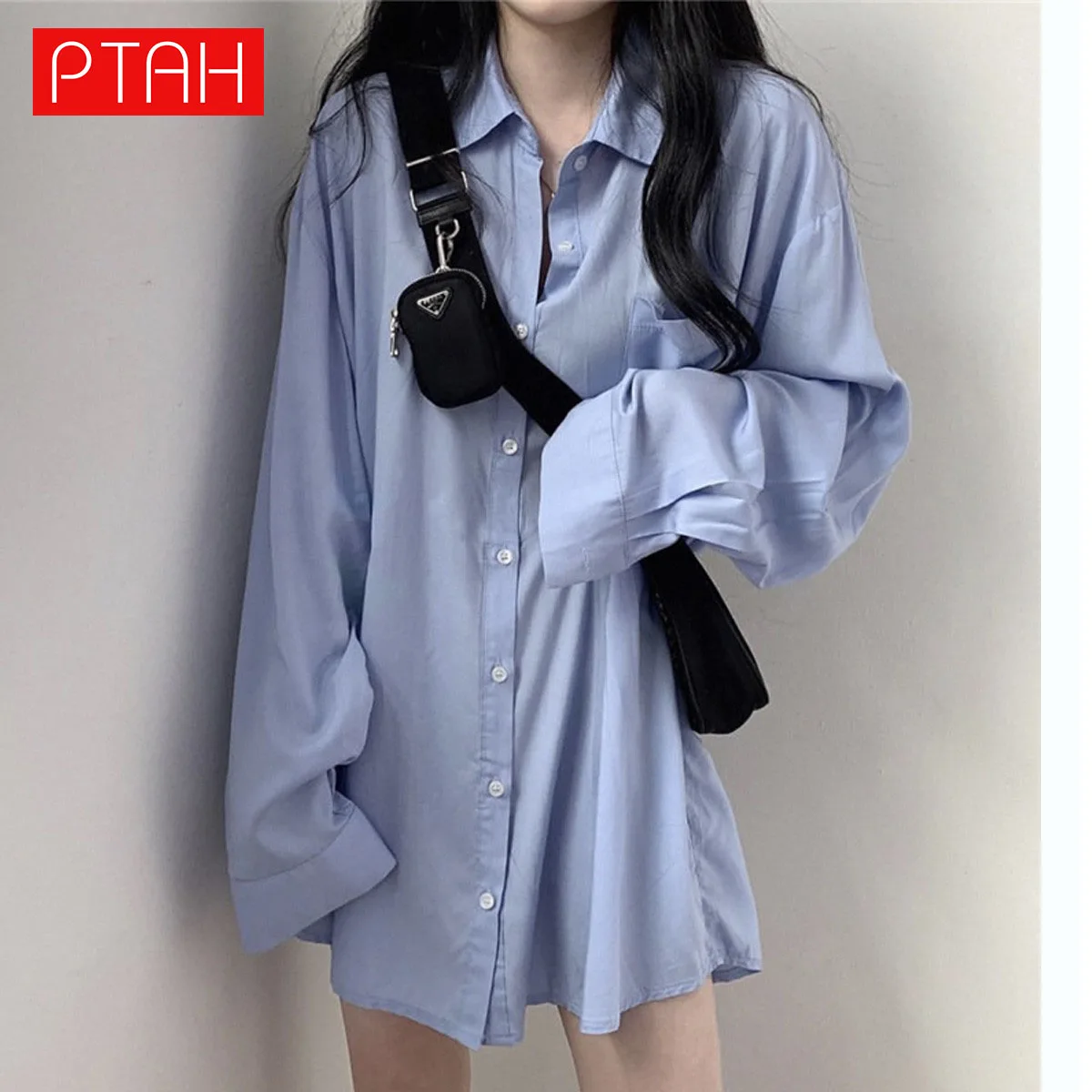 

[PTAH] Summer Sun Protection Shirt Women's Long Sleeve Loose T-shirts Outdoor Anti-UV Clothing Beach Breathable Comfortable Cool