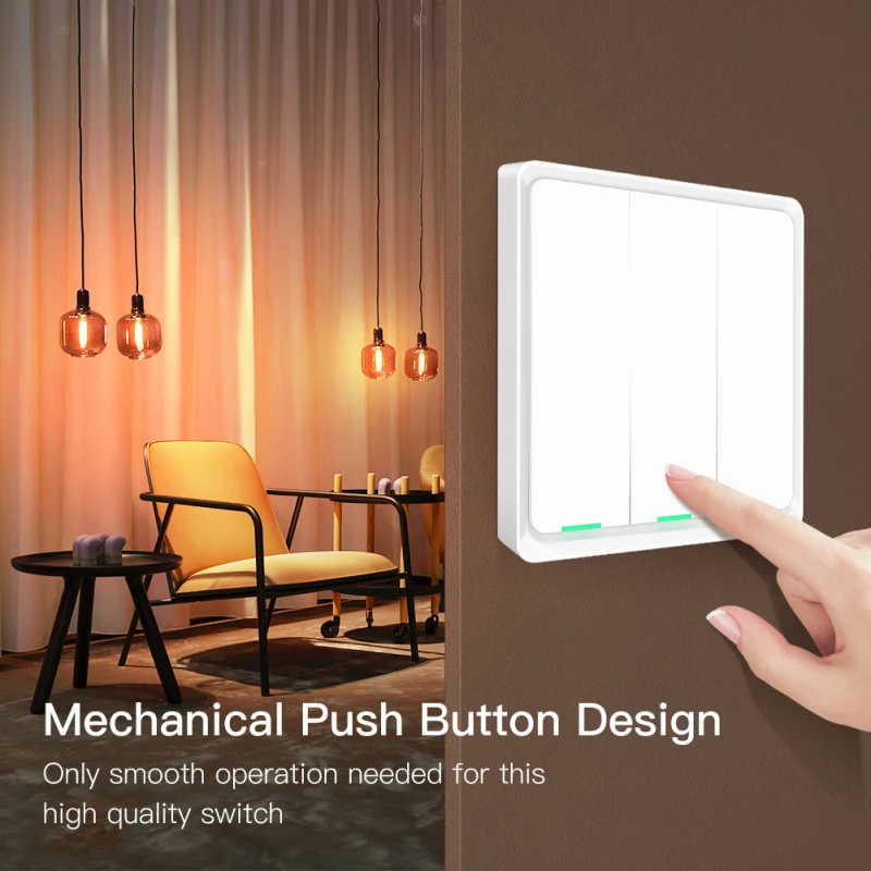 

Tuya Bluetooth-compatible Smart Light Switch Neutral Wire Required Sigmesh Multi-control Smart Life App Works With Alexa Google