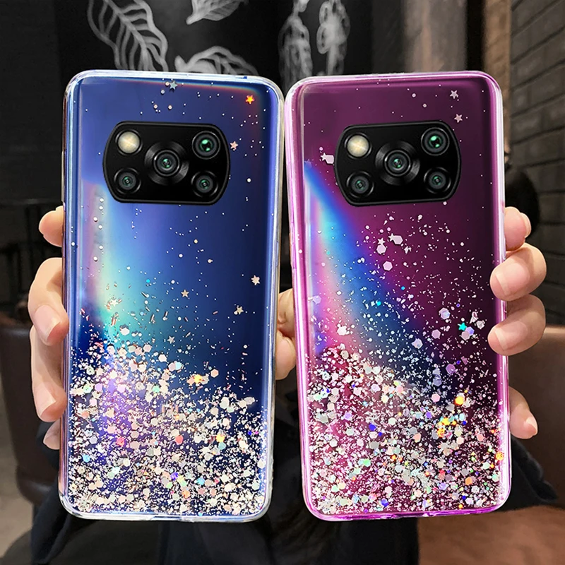 

Poco X3 F2 Pro Case Bling Glitter Cover For Xiaomi Mi 11 9T 10T Pro Note 10 Lite Ultra Cases Cover Xiaomi Mi 9 8 SE Lite A3 Capa