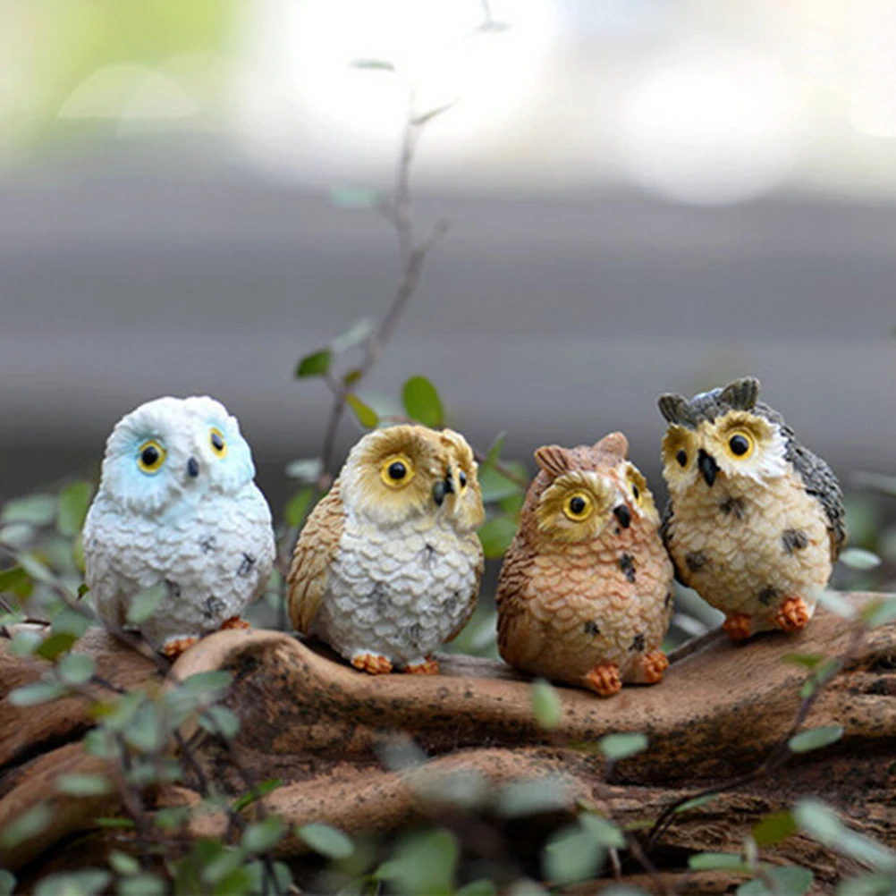 

1pc Hot New Cute Chic Garden Owl Moss Terrarium Desktop Decor Crafts Bonsai Animals Miniature Diy Decorative Ornaments Random