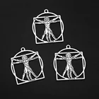 5 шт.лот 30x34 мм посеребренные подвески в античном стиле витруиан, подвески Леонардо да Винчи, детали для изготовления ювелирных изделий ручной работы