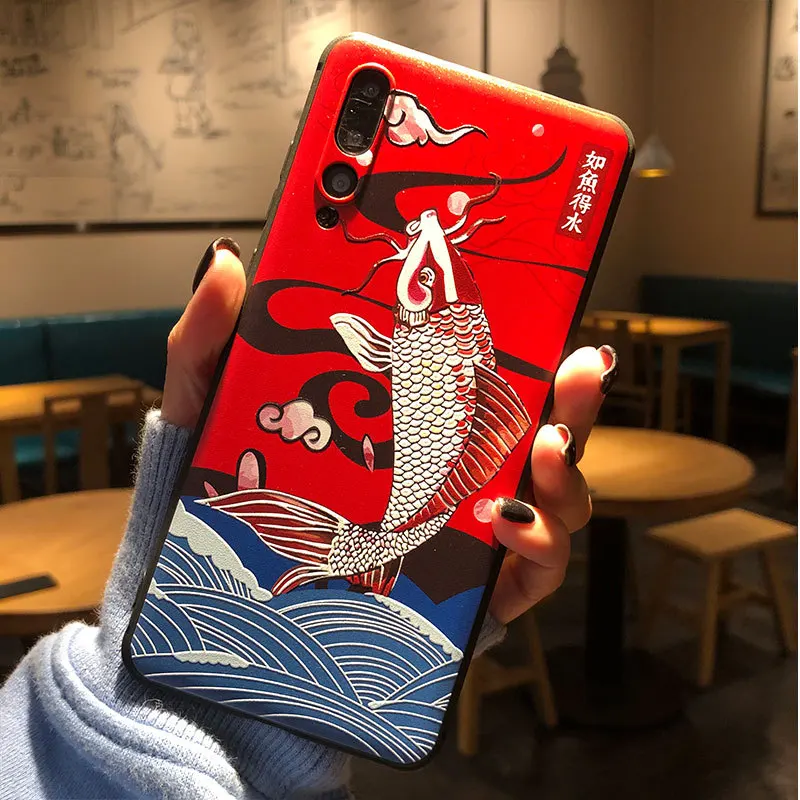 For Huawei Honor P40 P30 P20 20 P10 V9 V10 9 10 9X 8X Play V20 Plus Pro Lite Ultra-thin Cover 3D Relief Painted Anti-fall Case | Мобильные