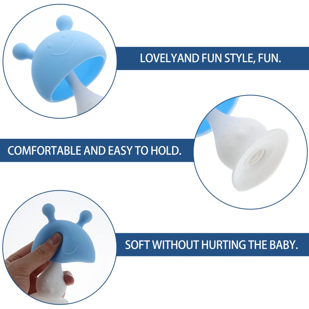 

2pcs Baby Teether Silicone Teething for Soothing Itchy and Sore (Pink, Blue)