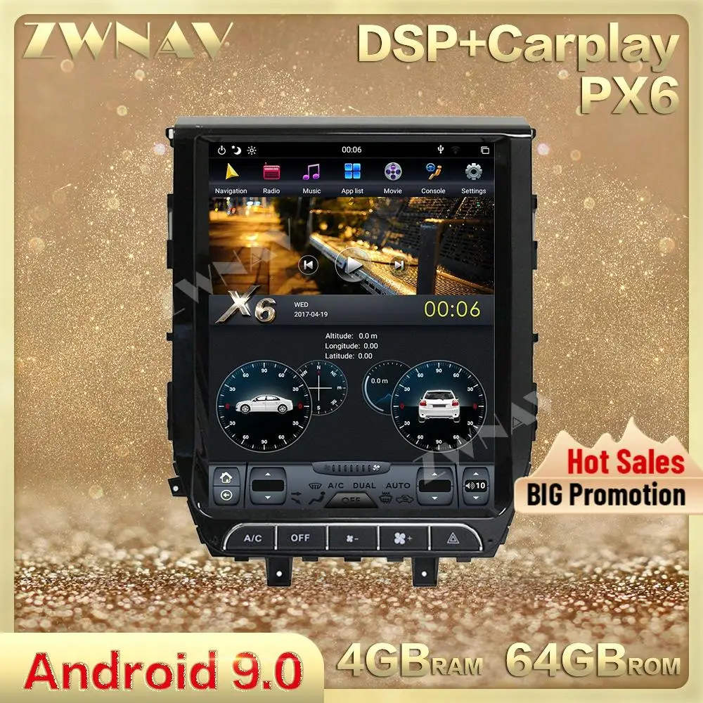 

Tesla style Vertical screen Android 9.0 Car multimedia Player For TOYOTA LAND CRUISER 200 LC200 2016-2018 car GPS navi Head unit