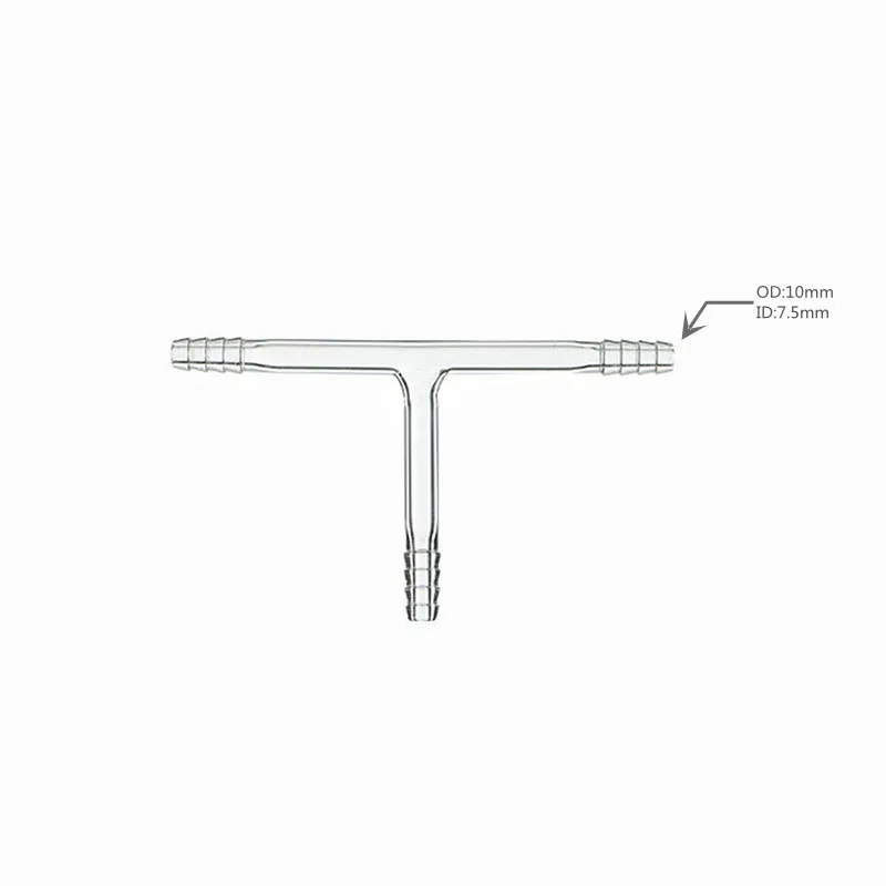 Glass Adapter Dual Connecting Tube Pagoda Small Mouth Catheter T-shaped Three-way Connector OD 10 mm ID 7.5mm 5 / PK | Канцтовары для
