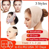 3 styles 2 colors decree pattern lifting double chin sleep beauty woman face lift bandage v face artifact face mask