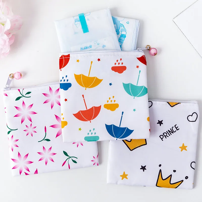 Girls Diaper Sanitary Napkin Storage Bag Canvas Pads Package Bags Coin Purse Jewelry Organizer Credit Card Pouch Case | Дом и сад