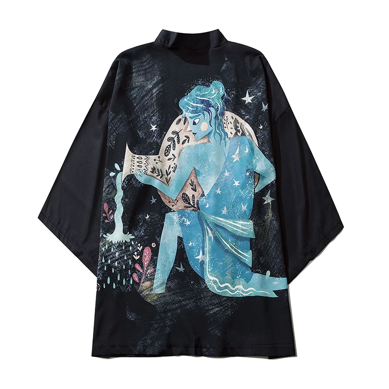 Традиционное японское кимоно юката мужская Женская Повседневная рубашка с