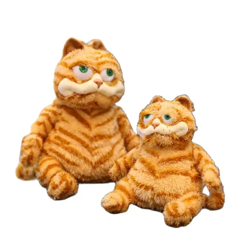 

Shorthair Fat Garfield Cat Soft Toy Stuffed Animals Lazy Foolishly Cat Tiger Skin Simulation Cat Plush Toy Gift for Pets Lovers