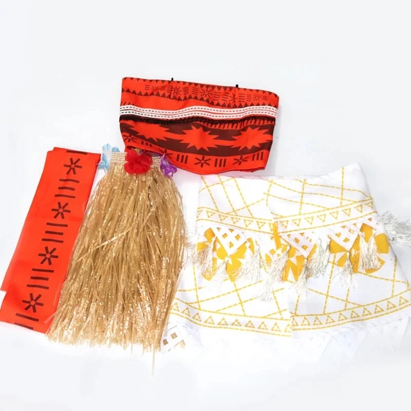 

Girls Moana Costume Women Vaiana Princess Dress Necklace Clothes Cosplay Halloween Costumes For Adult Child baby Party Dresses