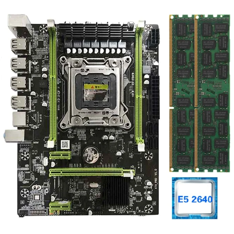 Комплект материнской платы X79 с Xeon LGA2011 E5 2640 2X8GB = 16GB 1600MHz DDR3 память ECC REG|Материнские