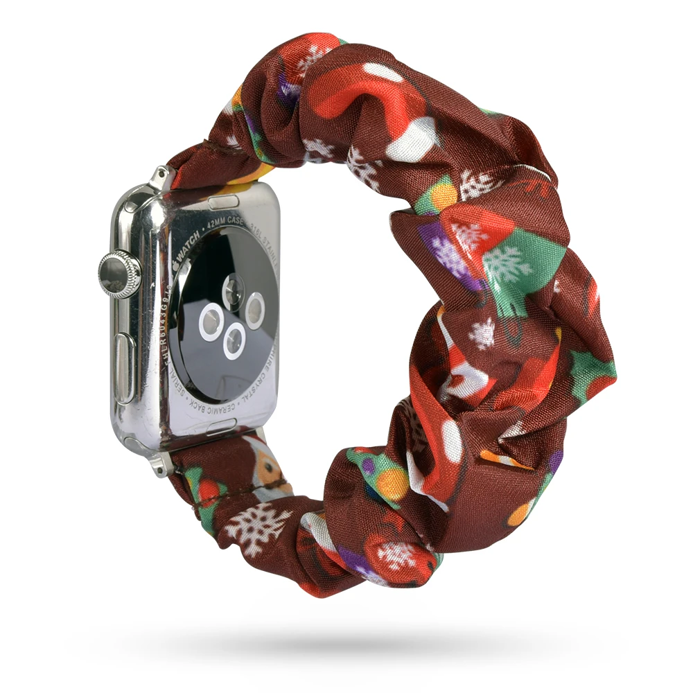 Новая мода резинка для волос эластичный ремешок для часов для Apple Watch 38 мм/40 мм 42 мм/44 мм Рождественский подарок браслет печатная ткань - Цвет ремешка: 39