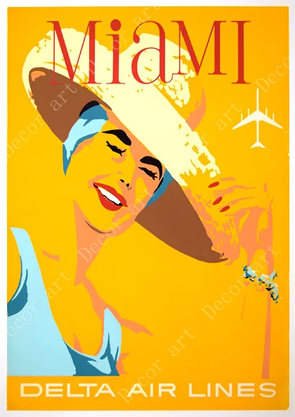 Путешествия во Флориду Майами пляж Америка холст картины винтажные стены крафт