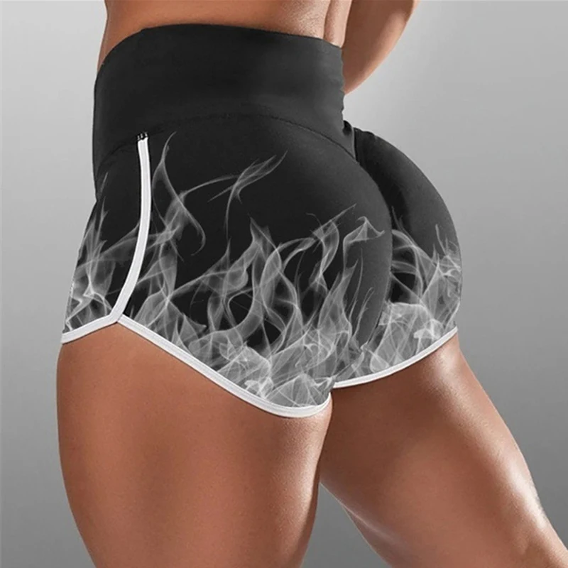 Vrouwen Hoge Taille Workout Shorts Fire Flame 3D Gedrukt Butt Lifting Panty Ademend Comfortabele Butt Liften Shorts Vrouwen Hoge Taille Workout Shorts Fire Flame 3D Gedrukt Butt Lifting Panty Ademend Comfortabele Butt Liften Shorts
