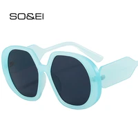 soei ins popular fashion oversized round candy color sunglasses women retro blue yellow shades uv400 brand designer sun glasses