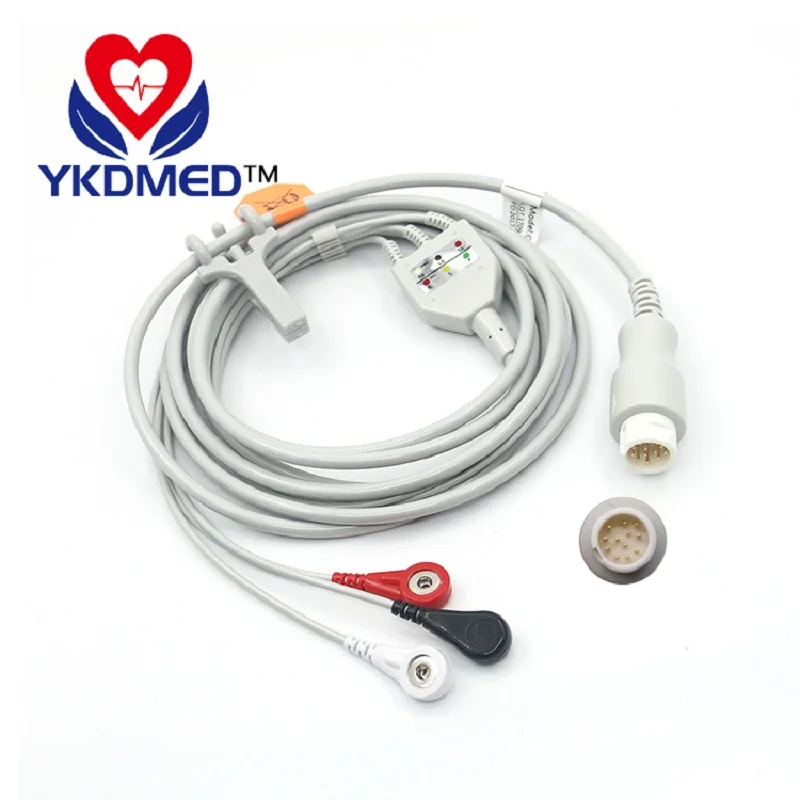 12-контактный кабель для контроля пациента ЭКГ 3 проводов CE и ISO13485 Бесплатная