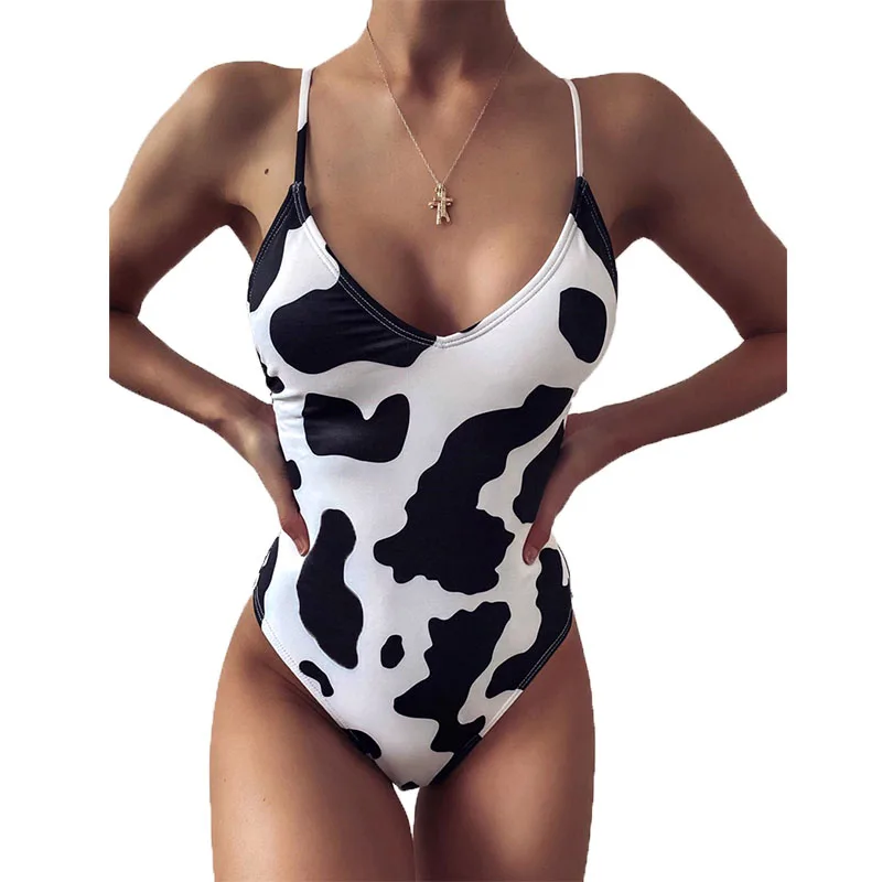 

Купальные костюмы с открытой спиной, женское бикини, Цельный купальник, бразильский купальник, монокини 2020, женский купальник с коровьим пр...