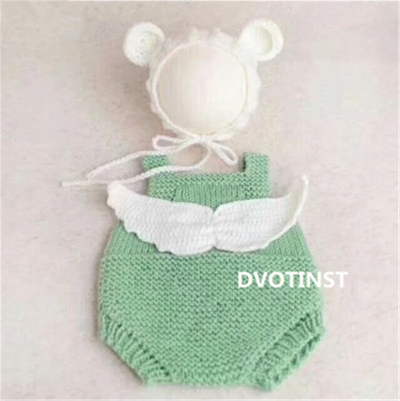 Dvotinst Новорожденный ребенок Фотография реквизит вязаная крючком одежда наряды +