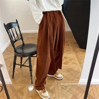 mens corduroy wide leg trousers autumn and winter new classic simple daily leisure versatile loose large pants