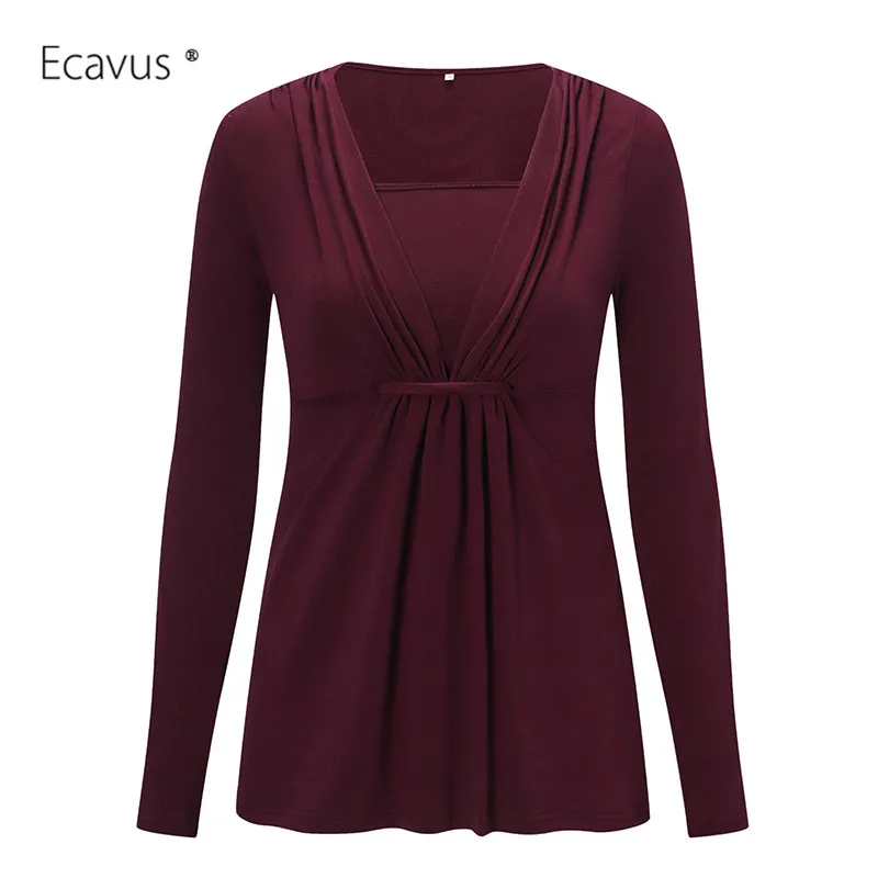 Топ для беременных Одежда грудного вскармливания плиссированный топ с длинным