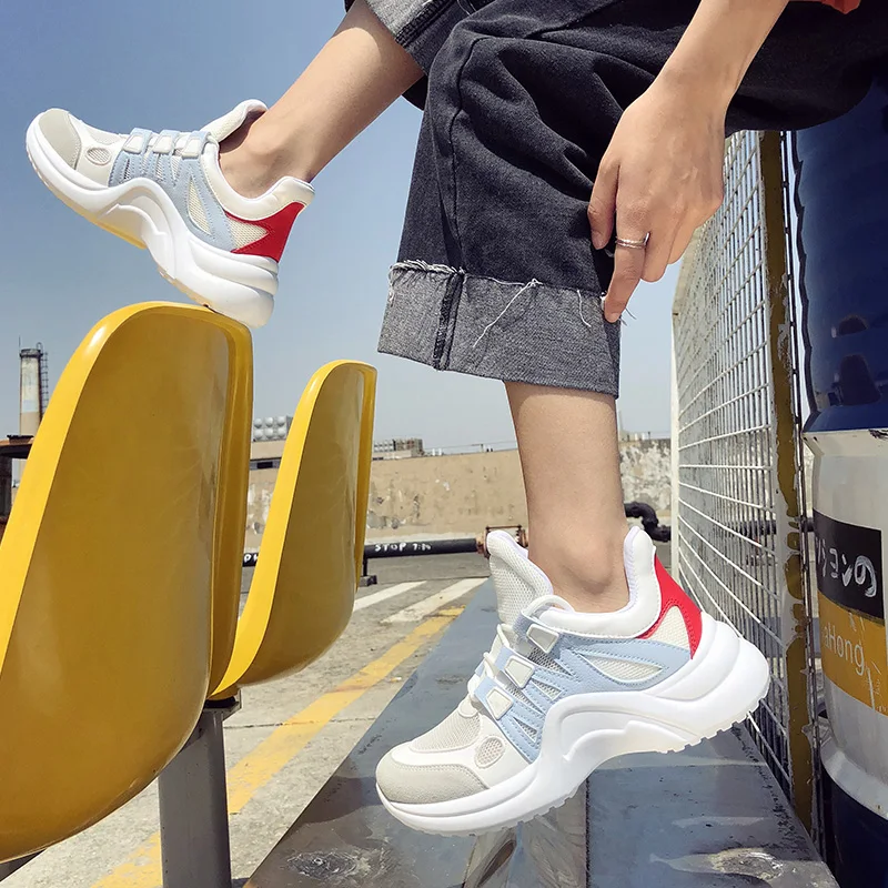

QWEDF Brand 2019 Breathable Mesh Women Casual Shoes Vulcanize Female Fashion Sneakers Lace Up Soft High Leisure Footwears AC-39B