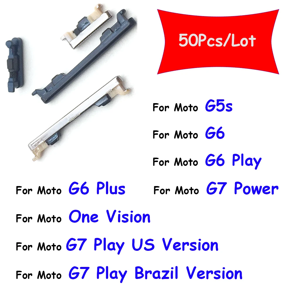 50Pcs/Lot,For Moto G6 G7 / Play Power Plus One Vision G5s Button Volume Flex Ribbon Cable | Мобильные телефоны и