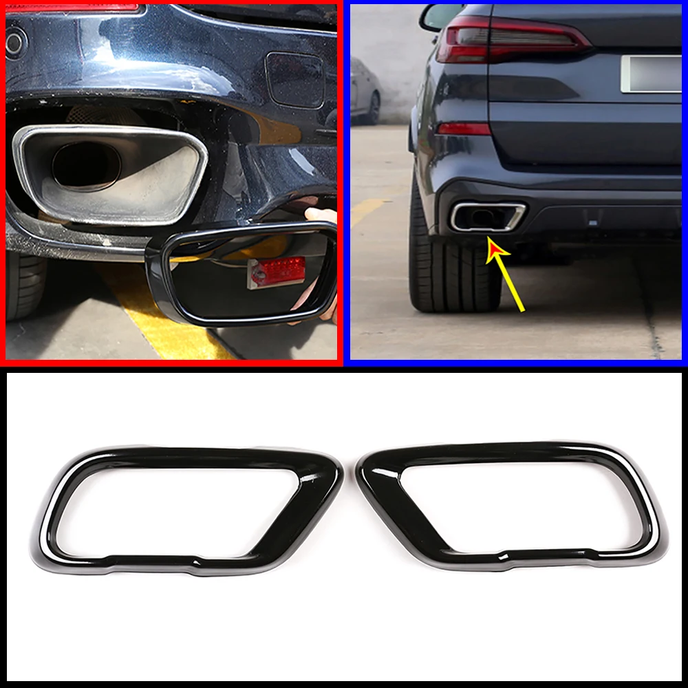 

Крышка автомобильной выхлопной трубы для BMW X5 F15 X6 F16 2014-18, задняя выхлопная труба из нержавеющей стали, Накладка для спортивной версии M
