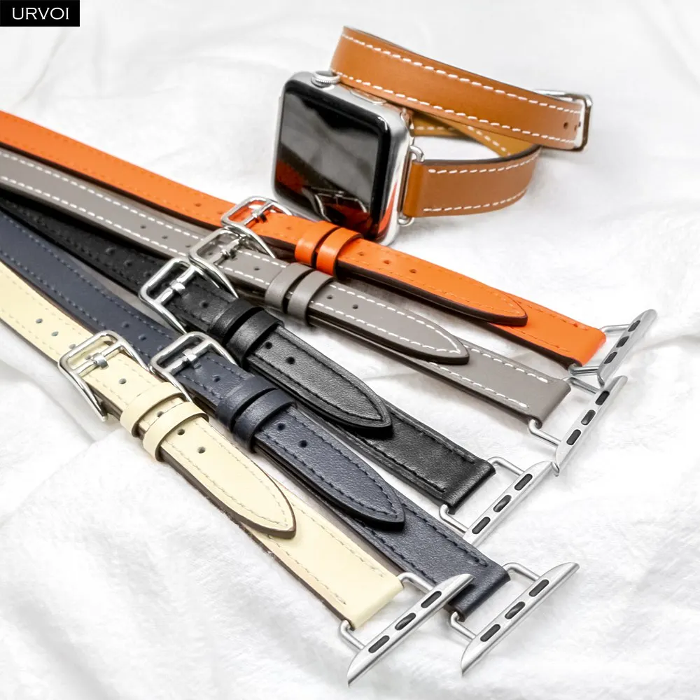 Браслет URVOI Attelage для Apple Watch band series 7 6 SE 5 4 321 сверхэлегантный ремешок из натуральной