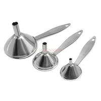 stainless steel funnel three piece mini funnel oil vinegar wine spices essential oil filling sauce leaking household filling too